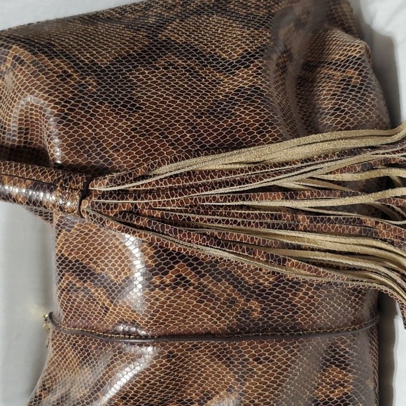 Gili python print leather large slouch shoulder bag convertible snakeskin - Picture 7 of 15